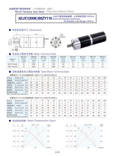 DYD-DC Planetary Gear Motor 52mm~120mm-82JX1200K/80ZY115