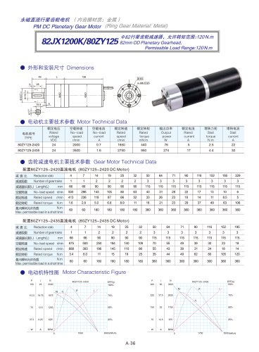 DYD-DC Planetary Gear Motor 52mm~120mm-82JX1200K/80ZY125