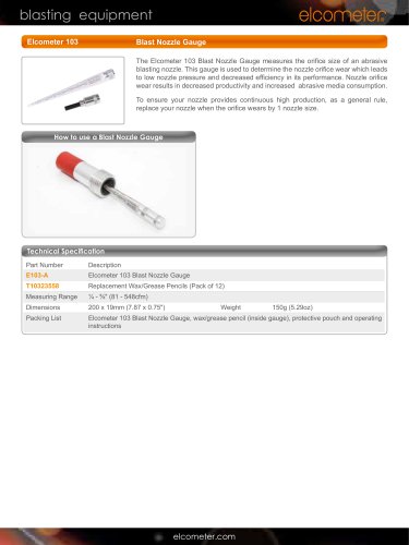 Blast Nozzle Gauge