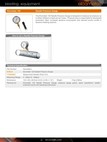 Elcometer 102 Needle Pressure Gauge