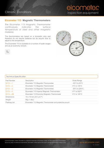 Elcometer 113 Magnetic Thermometers