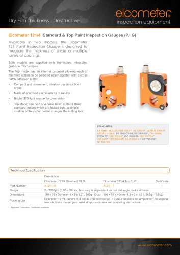 Elcometer 121/4 Standard & Top Paint Inspection Gauges (P.I.G.)