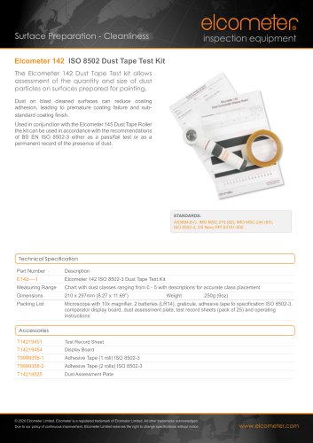 Elcometer 142 - ISO 8502-3 Dust Tape Test Kit