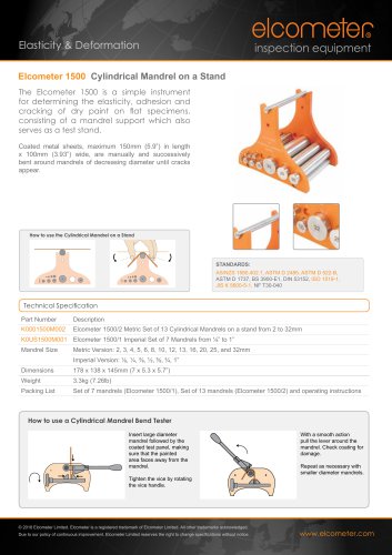 Elcometer 1500 Cylindrical Mandrel on a Stand