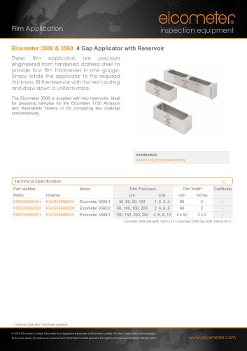 Elcometer 3508&3560 - 4 Gap Applicator with Reservoir