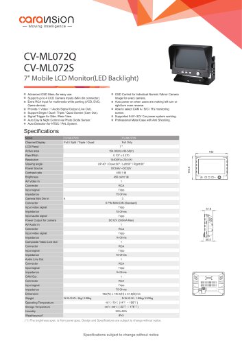 CV-ML072Q / CV-ML072S Mobile Monitor