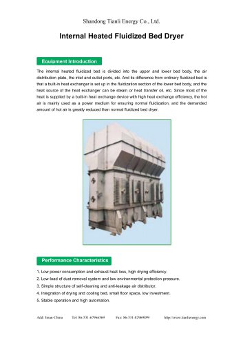 Tianli/Internal Heated Fluidized Bed Dryer