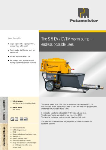 The S 5 EV / EVTM worm pump – endless possible uses