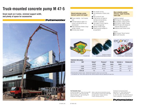 Truck-mounted concrete pump M47-5