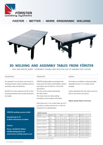 3D welding table