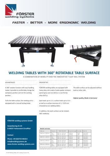 welding tables with rotating function