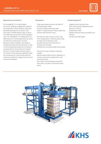 Innopal PB-1-H / PB-1-HS palletizer