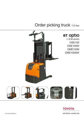 Order picking truck 1.0 ton BT OptlO L & M-series OSE100 OSE100W OME100N OME100NW