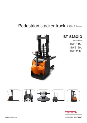 Pedestrian stacker truck 1.45 - 2.0 ton BT staxio W-series SWE145L SWE160L SWE200L