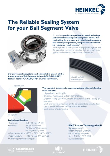 Upgrade Ball Segment Valve Main Seal