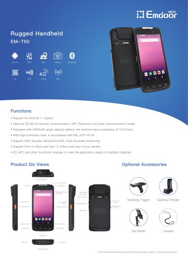 Emdoor Info. Rugged Handheld PDA EM-T50