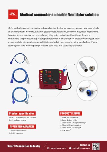 Medical Connector & Cable Ventilator Solution