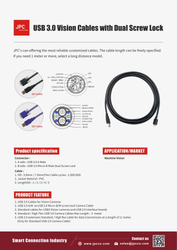 Vision Cables with Dual Screw Lock