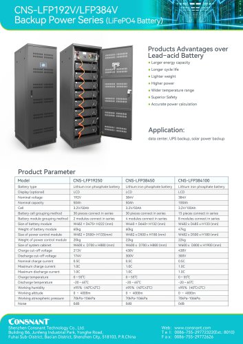 192V 384V Lithium Battery Cabinet
