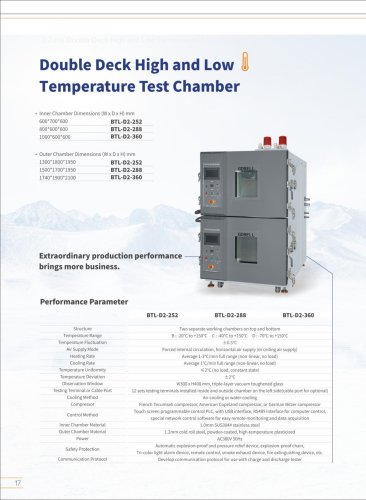 2 Zone Double Deck High and Low Temperature Test Chamber BTL-D2-M