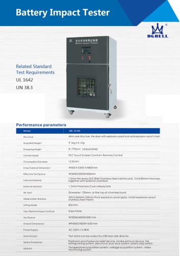 Lithium Battery Impact test chamber UN 38.3