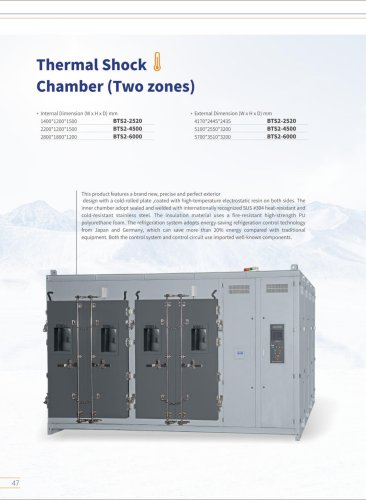 Vehicle Lithium Battery Cell Pack Module Two Zones Thermal Shock Chamber