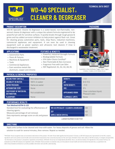 WD-40 SPECIALIST&reg; CLEANER & DEGREASER 