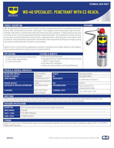 WD-40 SPECIALIST&reg; PENETRANT WITH EZ-REACH&reg;
