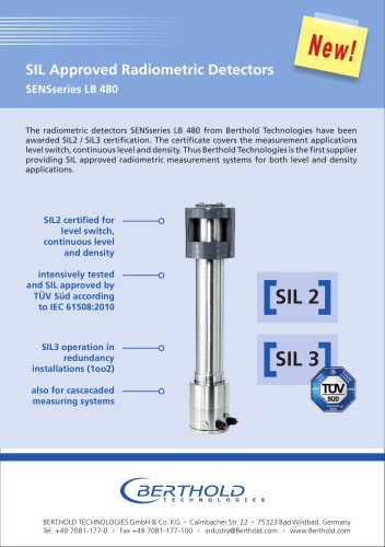 SIL Approved Radiometric Detectors