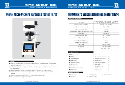 Digital Hardness Vickers Tester TH714