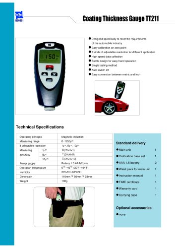 Portable Coating Thickness gauge TT211