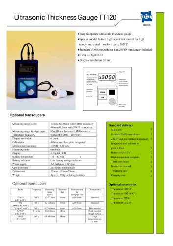 Portable Ultrasonic Thickness Gauge TT120