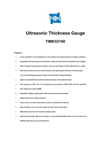 TIME2190 Ultrasonic Thickness Gauge with A/B Scan for Complicated Materials