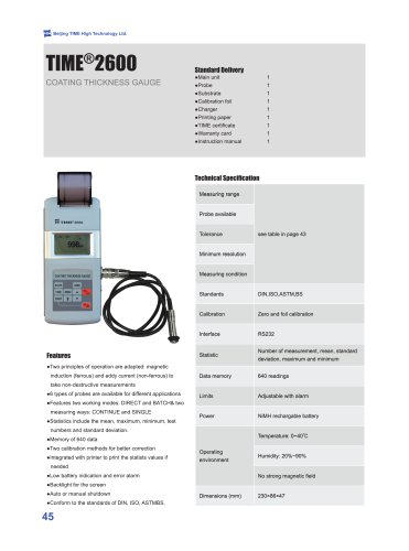 TIME2600 Coating Thickness Gauge