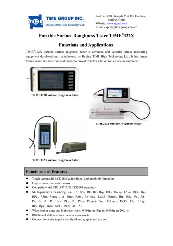 TIME322X series digital surface roughness tester introduction