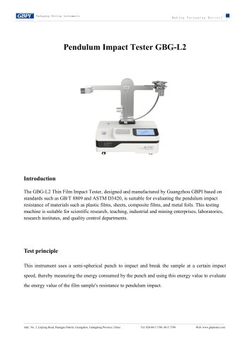 GBG-L2 Pendulum Impact Tester (20250530)