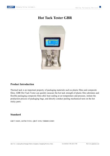 GBR Hot Tack Tester Catalogue (20260509) 2026.7.1 update