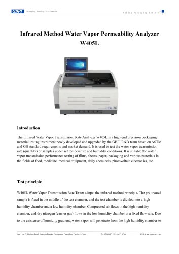 W405L Infrared Method Water Vapor Transmission Rate Tester (20250514)