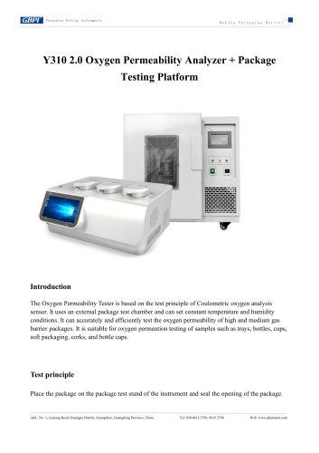 Y310 2.0  Oxygen Permeability Analyzer + Package Testing Platform (20260624)