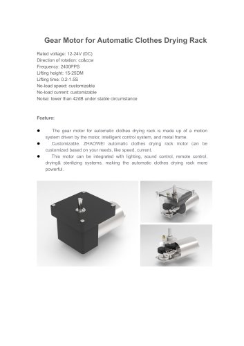 DC Motor for Automatic Clothes Drying Rack