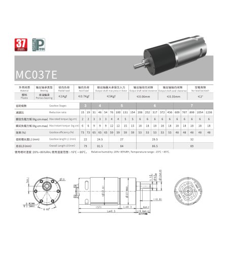 eccentric shaft spur gear motor ZWMC037E