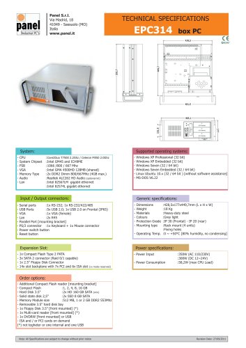 EPC 314 Box Pc