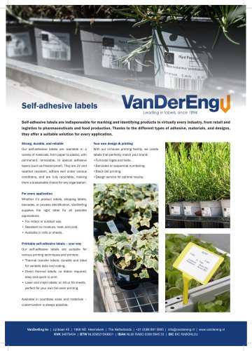 Leaflet self-adhesive Tags