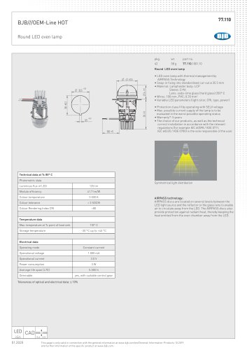 Round LED oven lamp