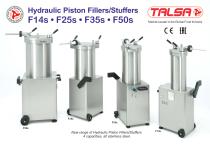 Hydraulic Piston Fillers/Stuffers F14s • F25s • F35s • F50s