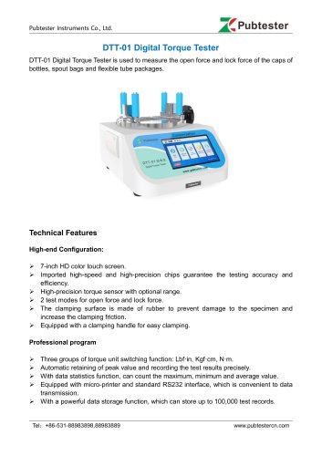 DTT-01 Digital Torque Tester