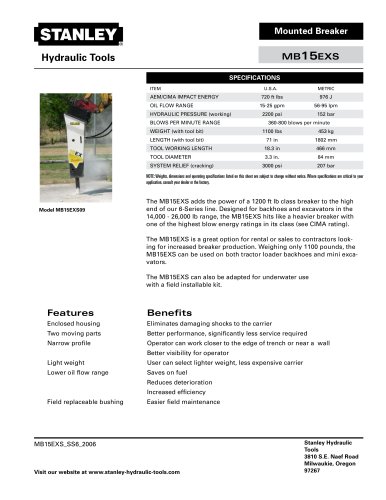 Mounted Breaker - MB15EXS