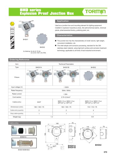 BHD explosion proof junction box