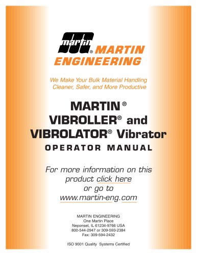  MARTIN® VIBROLLER™ Pneumatic Roller Vibrators