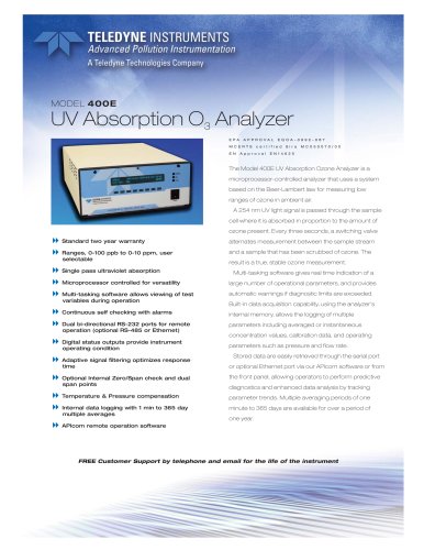 Analyzers for Oxygen Compounds 400E